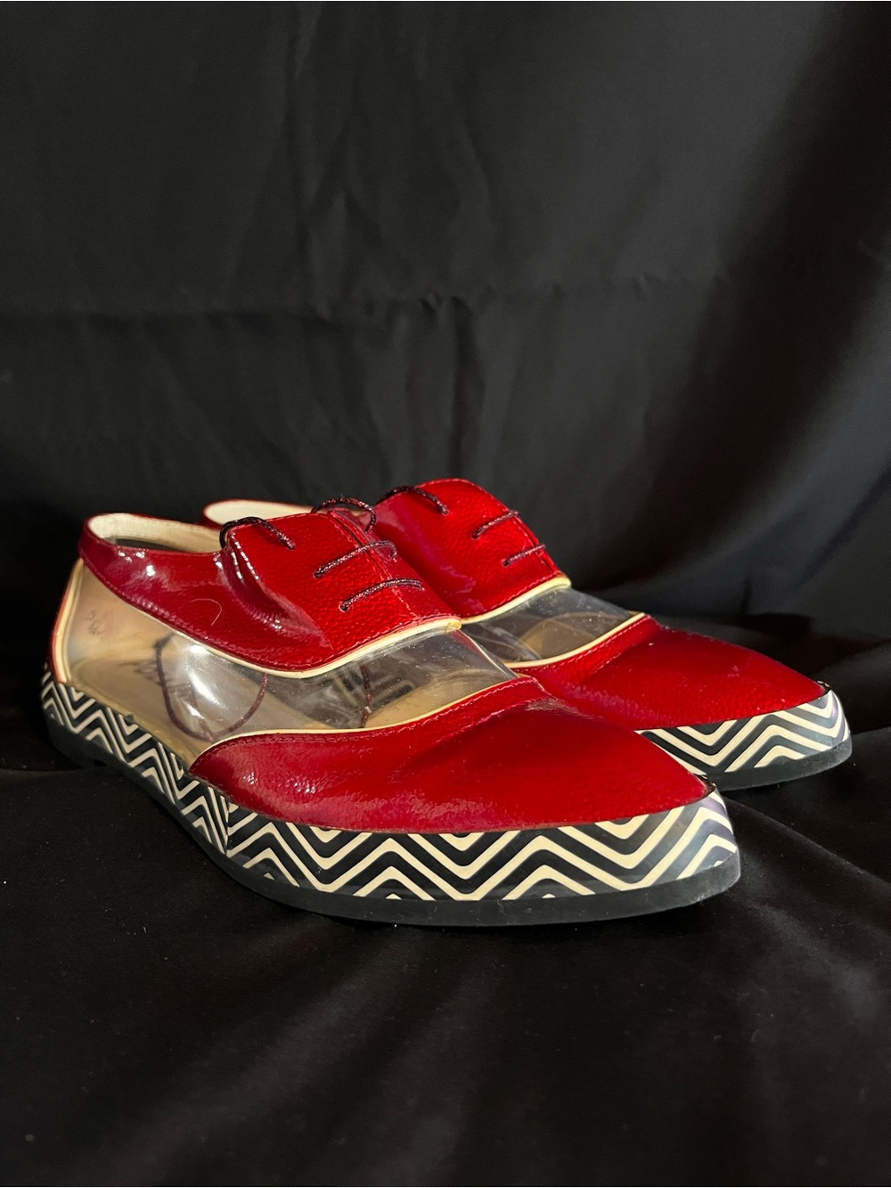 Pollini Red and Black Women's Flats